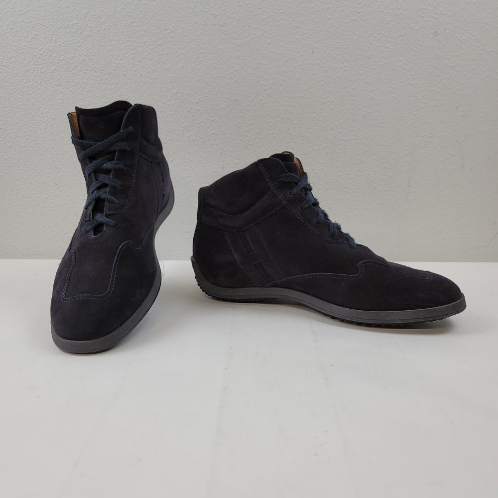 HOGAN INTERACTIVE Mens Blue  suede Shoes Sneakers driving high top Size 10 - Picture 3 of 10
